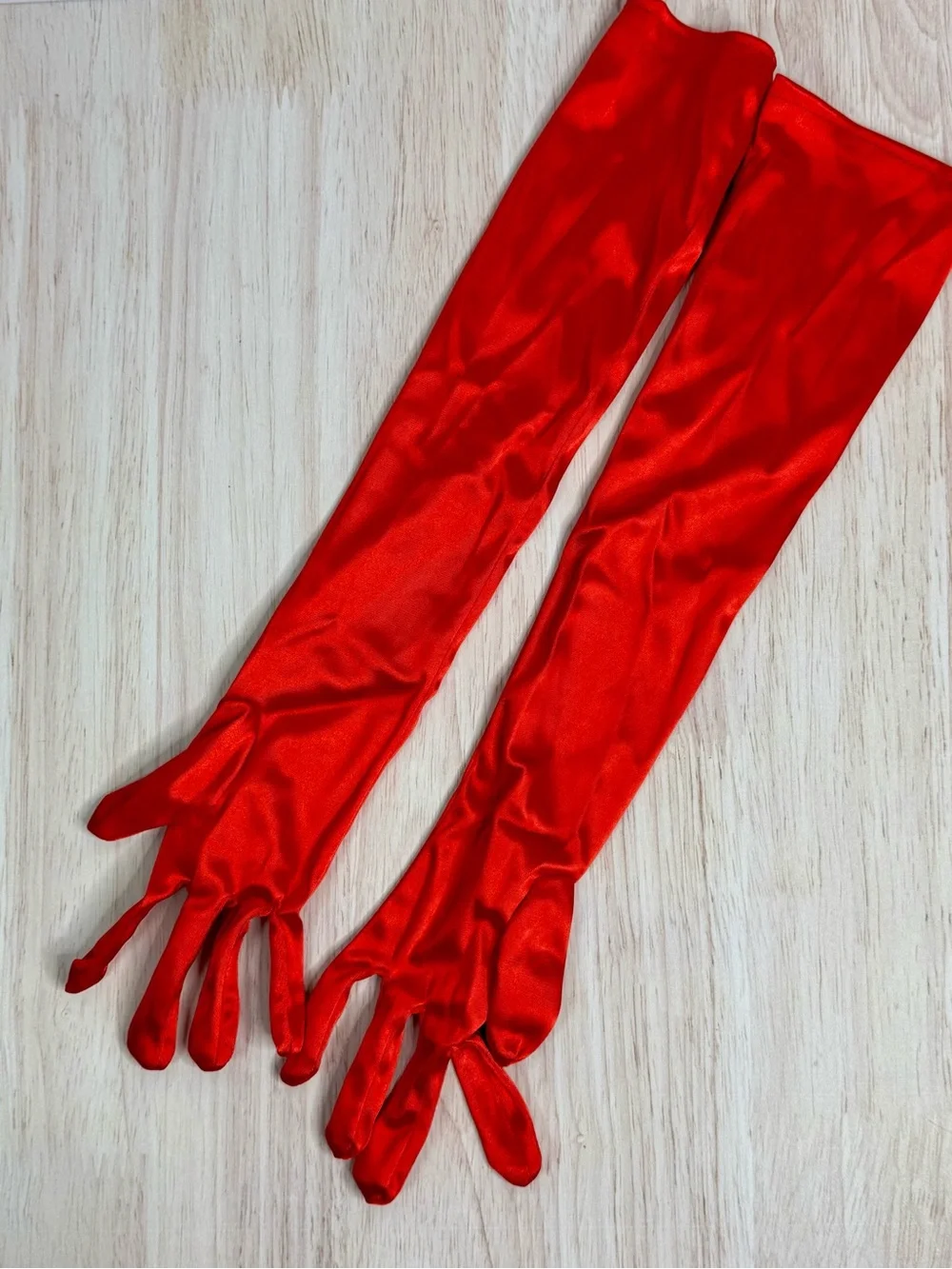 Red Opera Gloves - Stretch Long Evening Gloves